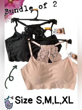 Back in stock! 🌸 2 PACK LOUNGE BRAS Laser Cut Lace